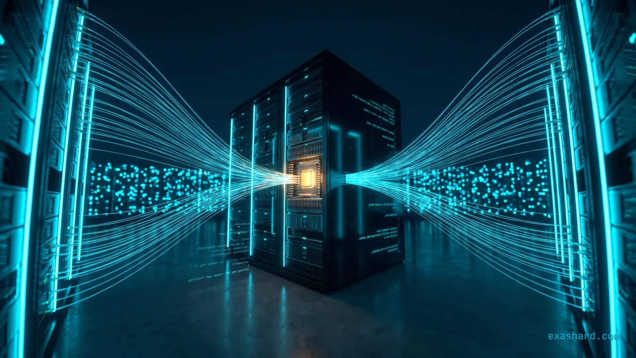 WebSocket capacity planning visualized as many persistent connections fanning out from a single server node under a memory and file-descriptor budget